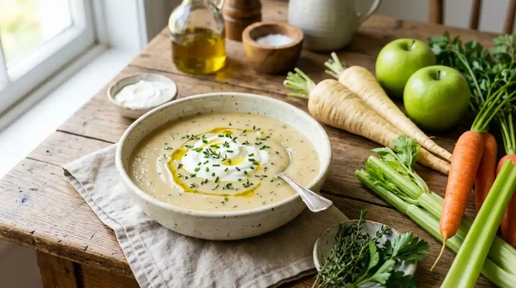 Healthier Version of Mary Berry’s Parsnip and Apple Soup
