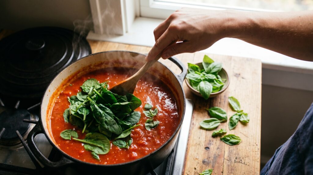Step 5: Finish with Greens and Herbs