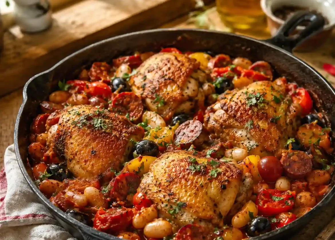 Mary Berry Mediterranean Chicken Thighs with Chorizo Recipe