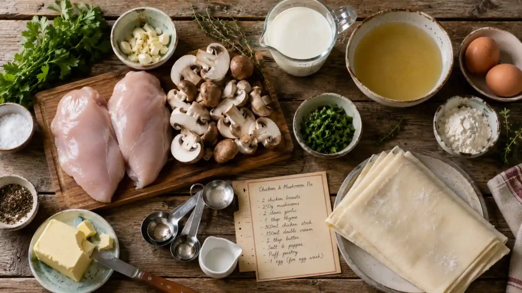 Ingredients / Essential Ingredients to Make Mary Berry Chicken and Mushroom Pie