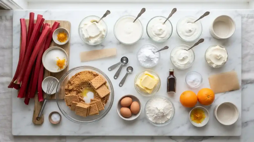 Essential Ingredients to Make Mary Berry Rhubarb Cheesecake