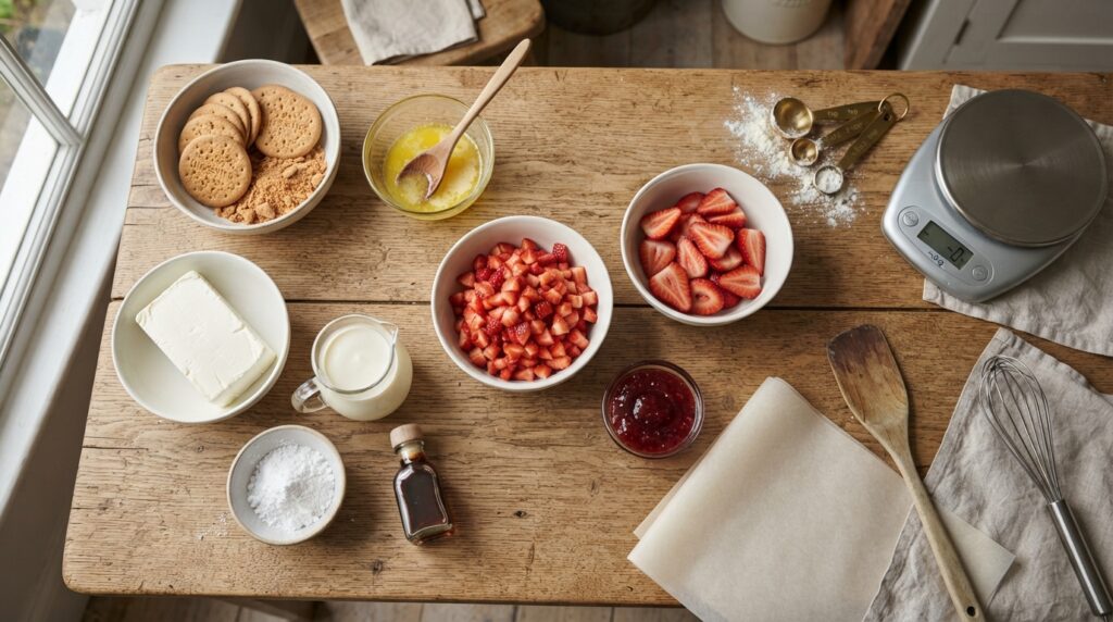 Essential Ingredients to Make Mary Berry's No-Bake Strawberry Cheesecake