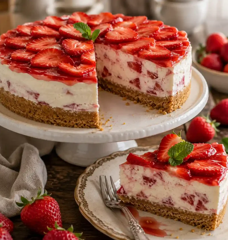 Mary Berry No-Bake Strawberry Cheesecake Recipe