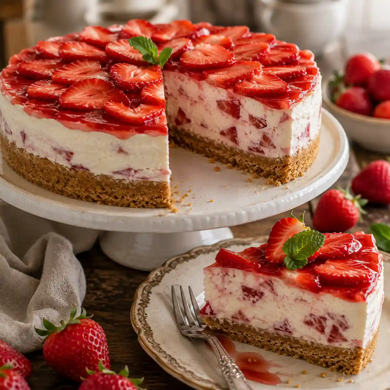 Mary Berry No-Bake Strawberry Cheesecake Recipe